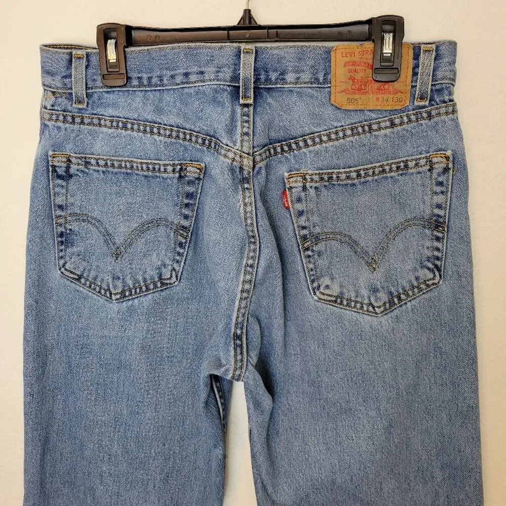 LEVI'S Men's 505 Regular Fit Jeans Straight Leg Size 34x30